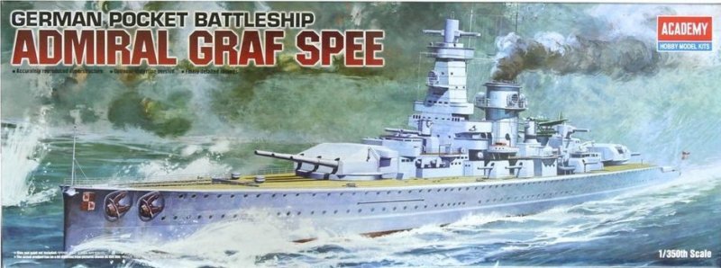 Academy 1/350 Scale German Pocket Battleship Admiral Graf Spee Model Kit