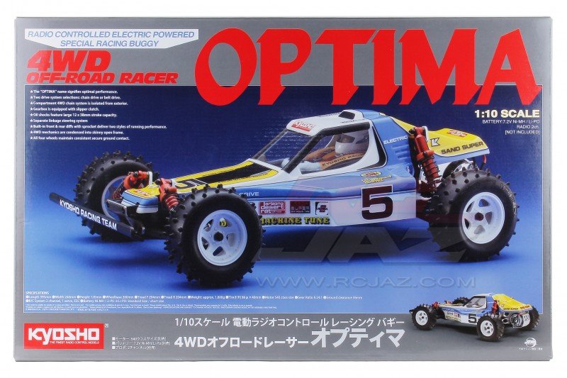 Kyosho 30617B 1/10 Scale Optima 4WD Off Road Racer Buggy Kit w/ Clear Body 