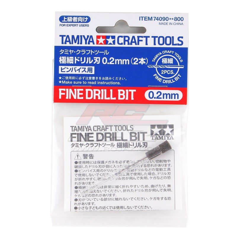 Tamiya 74090 - Fine Drill Bit (0.2mm *2)