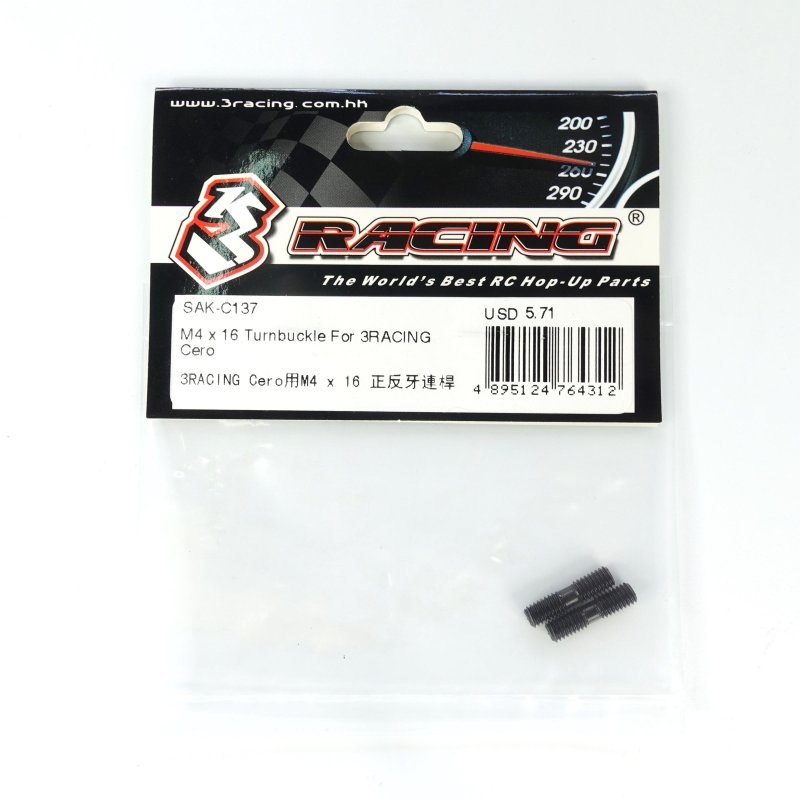 3RACING Cero M4 x 16 Turnbuckle - SAK-C137