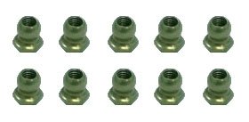 3RACING 7075 4.8MM Hex Ball Stud L=4 (10 pcs) - Teflon Coated - 3RAC-BS48H4/TE