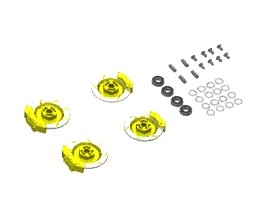 3RACING Realistic Brake Disk Set - Ver. 3 - Gold - 3RAC-AD12/V3/GO