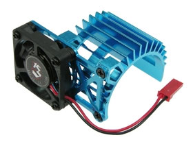 3RACING Extended Motor Heat Sink W/ Fan For 540 Motor (Fan-Shaped) - Light Blue - 3RAC-MHS008/LB