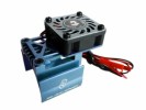 3RACING Engine Heat Sink Extended Motor Heat Sink W/ Fan Ver.2 For 540 Motor (High Finger) - Light Blue - 3RAC-MHS7/LB/V2