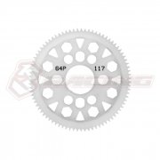 3RACING 64 Pitch Spur Gear 117T Ver.2 - 3RAC-SG64117/V2