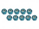 3RACING 3mm Aluminum Lock Nuts (10 Pcs) - Light Blue - 3RAC-N30/LB