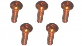 3RACING M3 x 10 AL7075 Button Head Hex Socket - Machine (5 Pcs) Orange - TS-BSM310AL/OR