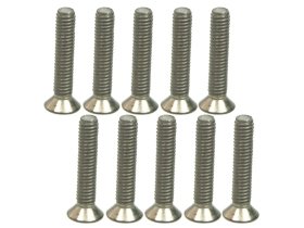 3RACING M2.6 X 14 Titanium Flat Head Hex Socket - Machine (10 Pcs) - TS-FSM2614M