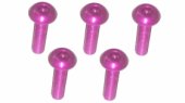 3RACING M3 x 12 AL7075 Button Head Hex Socket - Machine (5 Pcs) Pink - TS-BSM312AL/PK