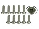 3RACING M3 x 12 Titanium Flat Head Hex Socket - Machine (10 Pcs) - TS-FSM312M