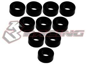 3RACING Aluminium M3 Flat Washer 2.5mm (10 Pcs) - Black - 3RAC-WF325/BK