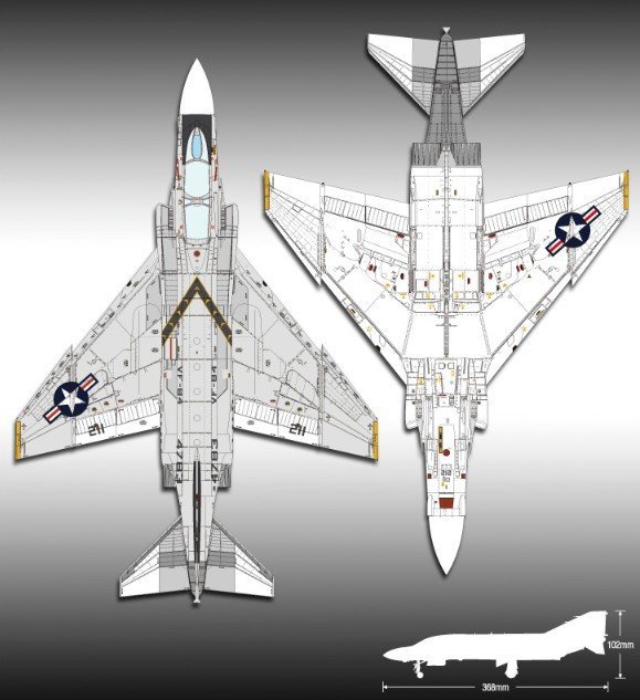 Academy 1/48 USN F-4J "VF-84 Jolly Rogers" Plastic Model Kit Aircraft 12305 