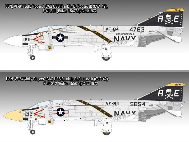 ACADEMY MODEL KIT 1/48 USN F-4J VF-84 Jolly Rogers 12305