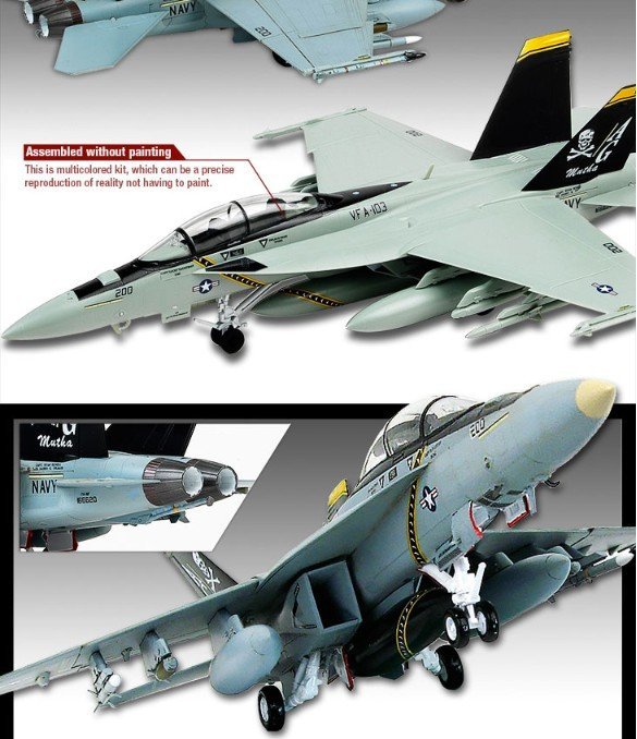 ACADEMY # 12535  1/72nd SCALE USN F/A18F  JOLLY ROGERS VFA-103 MODEL KIT