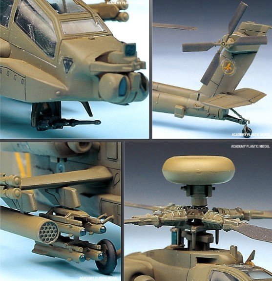 Plastic Model Kit 1/72 Ah64a Apache US Helicopter Academy 12488 for sale online 
