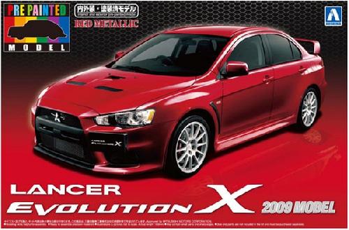 Aoshima AO-00802 - 1/24 Lancer Evolution X 2009 (Metallic Red) Pre Painted Model