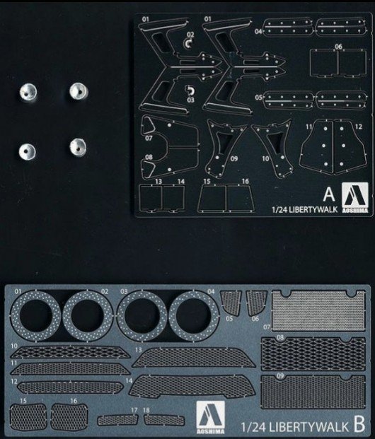 Aoshima #05678 - Photo-Etched Parts Detail Up Parts Set for 1/24 LB Works R35 GT-R Libertywalk