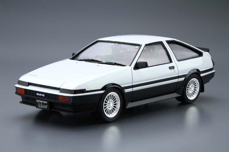 AE86レビンタミヤTA05 Aoshima 05156 - 1/24 Scale Toyota AE86 Trueno GT-APEX '85 Model Kit