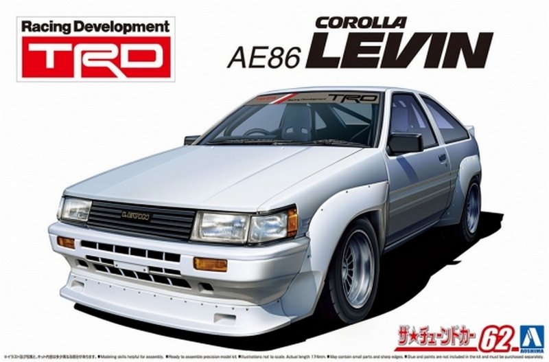 Aoshima 05798 - 1/24 TRD AE86 Corolla Levin \'83 The Tuned Car #62
