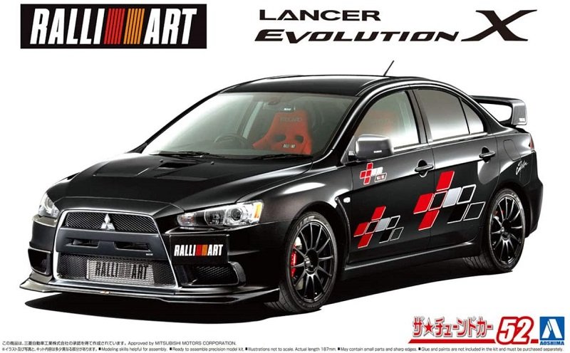 Aoshima 05987 - 1/24 Mitsubishi Ralliart Lancer Evolution X 2007 The Tuned Car No.52