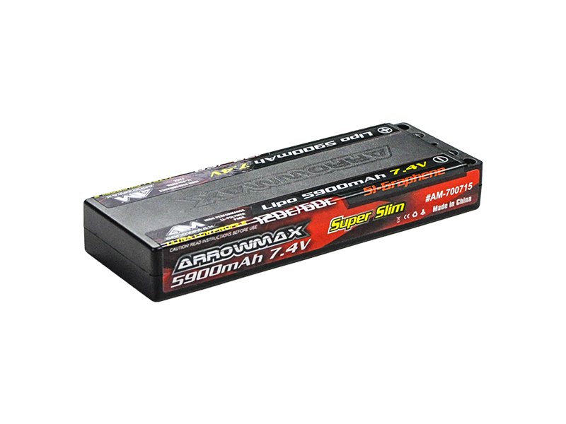 Arrowmax AM-700715 AM Lipo 5900mAh 2S TC Ultra Low Profile - 7.4V 60C Continuous 120C Burst 5mm (Si-Graphene)