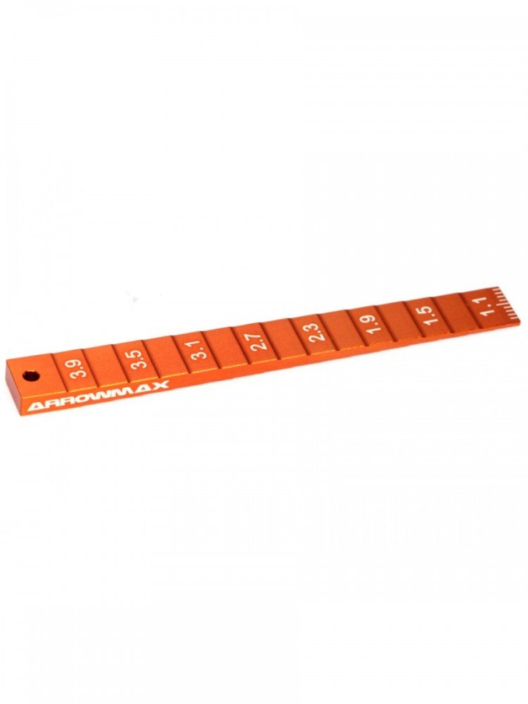 Arrowmax AM-220023-O Setting Gauge 1-4MM (0.1MM) For 1/32 Mini 4WD (Orange)