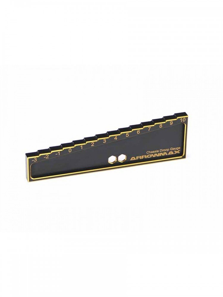 Arrowmax AM-171013 Chassis Droop Gauge -3 to 10mm for 1/8, 1/10 Cars (20mm) Black Golden