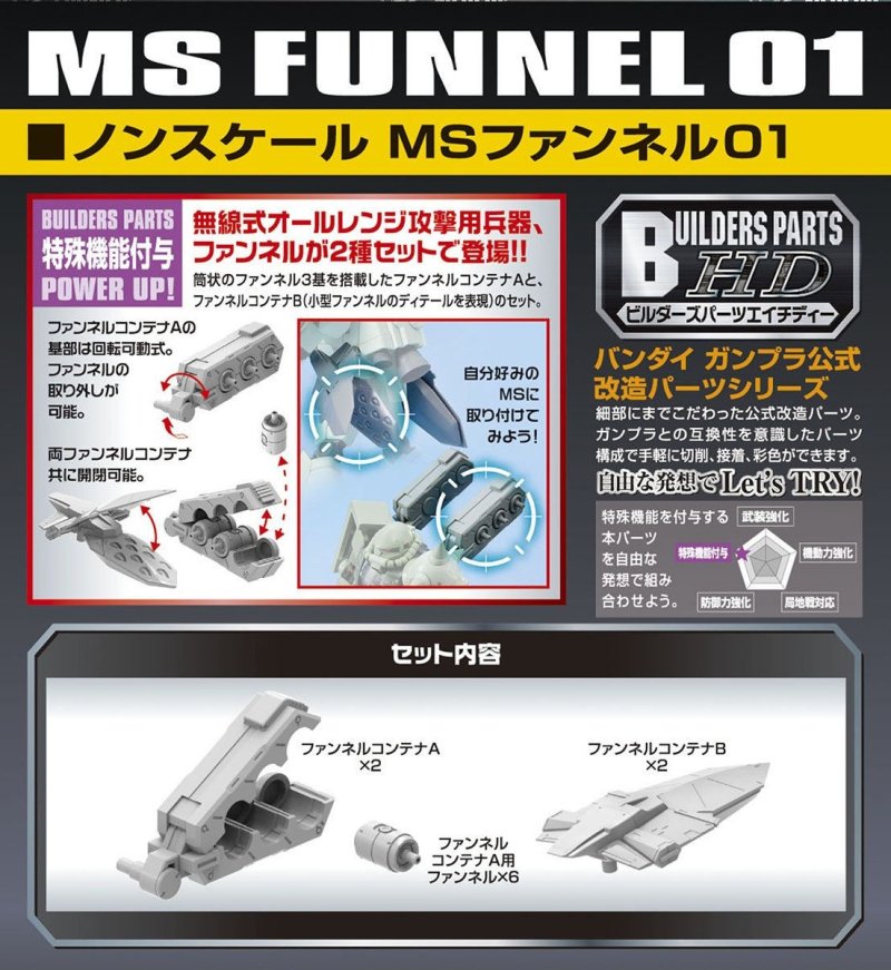 Bandai 5062862 - MS Funnel 01 Builders Parts HD BPHD-32