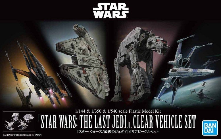 Bandai 5058919 - 1/144 & 1/350 & 1/540 STAR WARS: THE Last JEDI (Clear Vehicle Set)