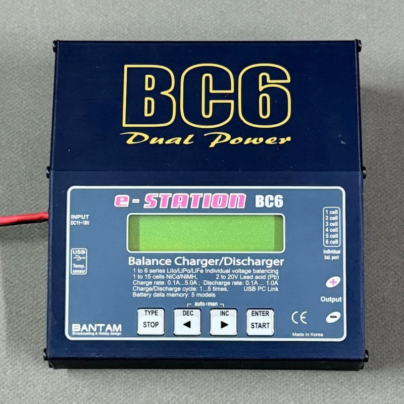 BANTAM E-STATION BC6 0.1-5A 1-6S LIPO LIFE CHARGER/DISCHARGER (AC/DC INPUT) W/O AC CORD