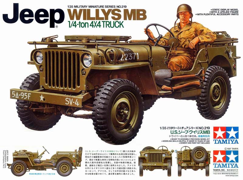 Tamiya 35219 1/35 Scale Military Model Kit US Army Jeep