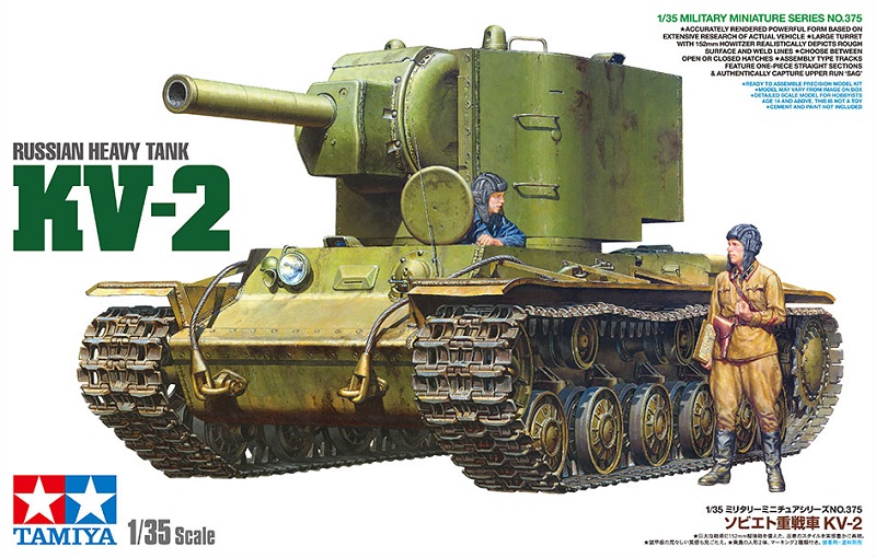 Tamiya 35375 1/35 Scale Model Kit WWII Russian Heavy Tank KV-2