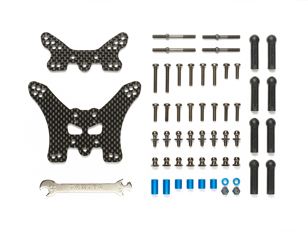 Front /& Rear Tamiya 54754 1//10 RC TT02B Carbon damper Stays