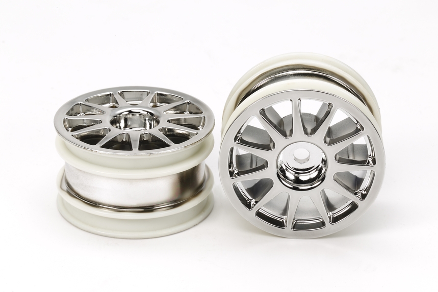 Tamiya 54824 RC M-Chassis Car 11-Spoke Wheels(2pcs,Chrome Plated