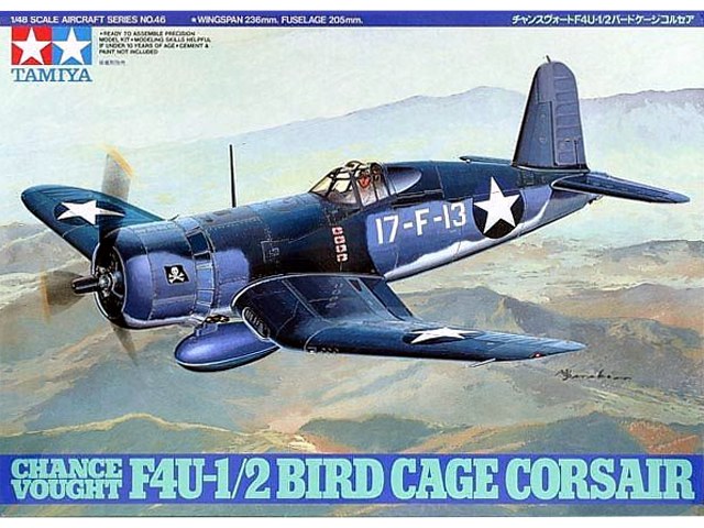 Tamiya 61046 1/48 Aircraft Model Kit Chance Vought F4U-1/2 Bird
