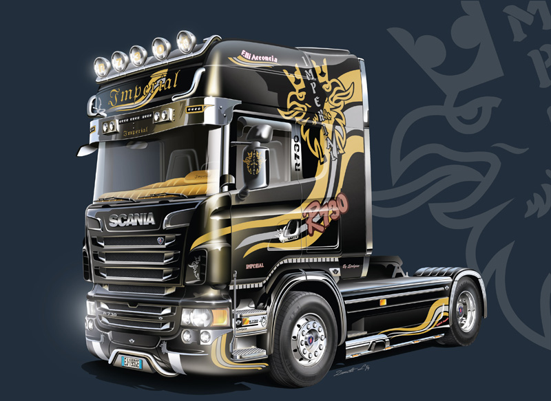 Italeri 3883 1/24 Scale Show Truck Model Kit Scania R730 V8
