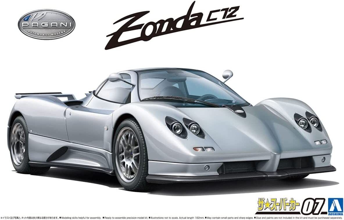 Aoshima 05602 1/24 Scale Model Super Car(7) Kit Pagani Zonda C12-S