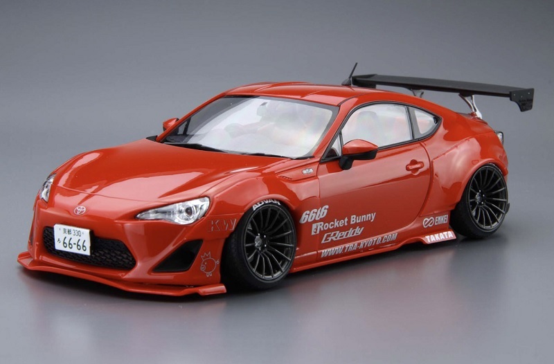 Aoshima 1/24 Model Car Kit Toyota 86 Greddy & Rocket Bunny w/Enkei