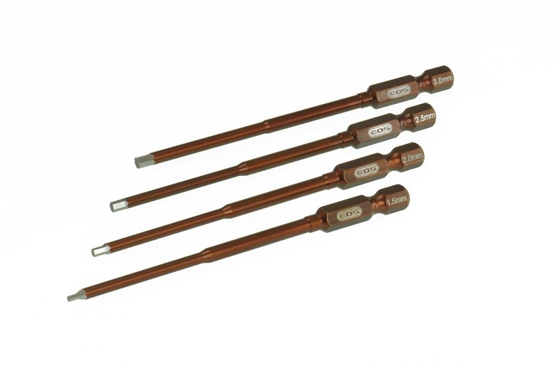 EDS 500902 - Power Tool Tip Set 4 Pieces - Allen Wrench 1.5 2.0 2.5 3.0x 100mm - Metric Sizes