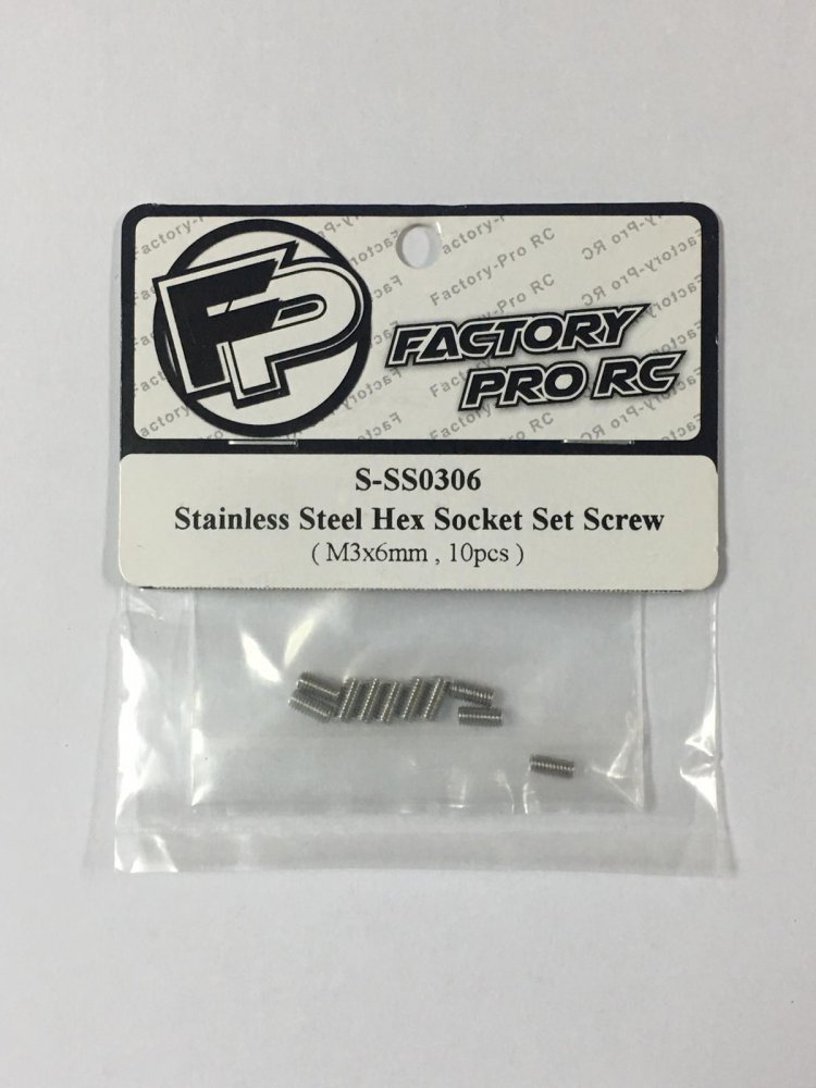 Factory Pro FP-S-SS0306 Stainless Steel Hex Socket Set Screw M3x6 (10pcs)
