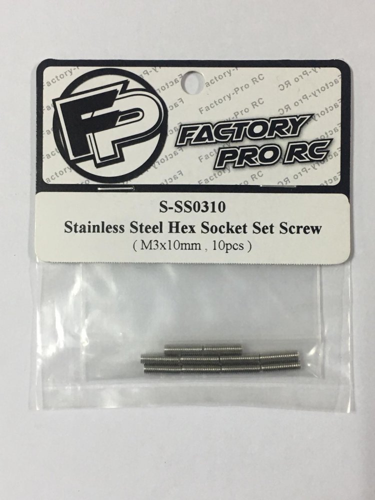 Factory Pro FP-S-SS0310 Stainless Steel Hex Socket Set Screw M3x10 (10pcs)