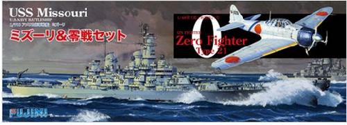 Fujimi 45116 - 1/700 SWM(EX)-SP28 USS Missouri, BB-63 & Zero fighter