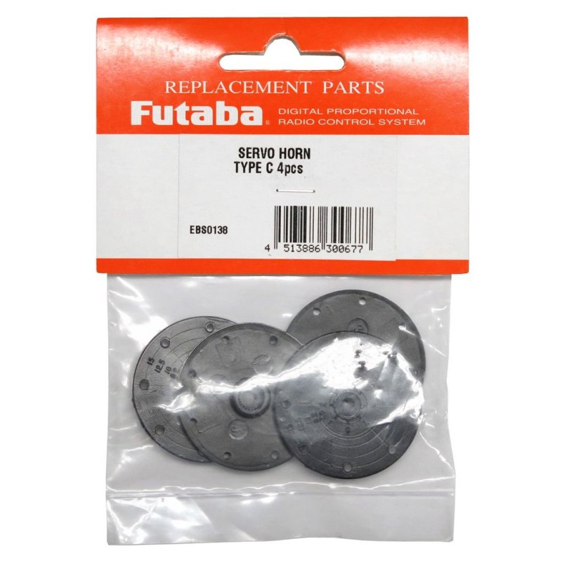 FUTABA STANDARD SERVO HORN TYPE-C MIDIUM-CIRCLE D6MM 4PCS (W/O SCREW) EBS0138
