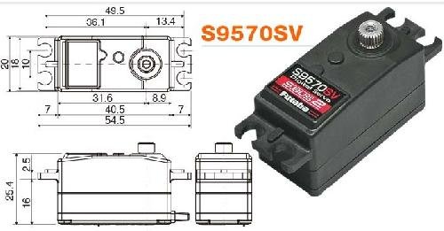 Futaba S9570SV - High Voltage SBus2 Low Profile Servo