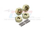 AXIAL AX24 XC-1 ROCK CRAWLER BRUSHED Brass 3mm Thick Wheel Hex Hubs set - GPM AX2410X/3.0