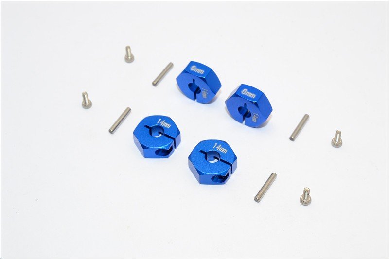 Aluminium Wheel Hex Adapter 14mmx6mm - 4pcs set - GPM HEX1406