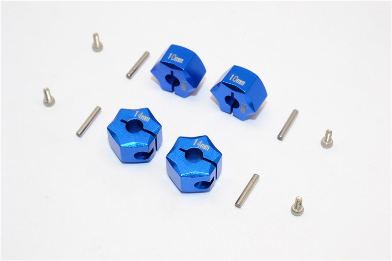 Aluminium Wheel Hex Adapter 14mmx10mm - 4pcs set - GPM HEX1410