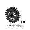 40CR Steel Motor Gear 22T (32 Pitch,Module: 0.8mm,Motor Tooth Diameter: 3.175mm) - GPM MG322T/0.8M
