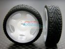 Mini-z AWD Delrin Front/Rear Ridge Rims (5p, 2.5mm Off set , Width 8.3mm) With Tires - 1pr set - GPM DMZA501FR25889 Mini-z AWD Delrin Front/Rear Ridge Rims (5p, 2.5mm Off set , Width 8.3mm) With Tires - 1pr set - GPM DMZA501FR25889