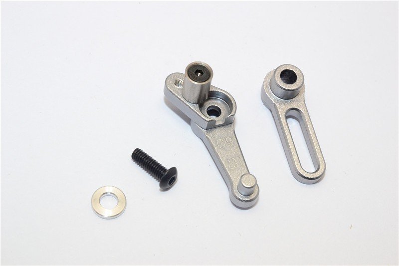 Kyosho Motor Cycle Aluminium Servo Arm 23T (C9) & Steering Arm (C10) - 2pc set - GPM KM023TM26